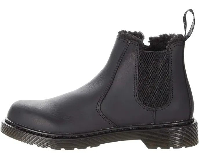 Dr. Martens 2976 Leonore Mono кожаные челси ботинки для детей с подкладкой из шерпы