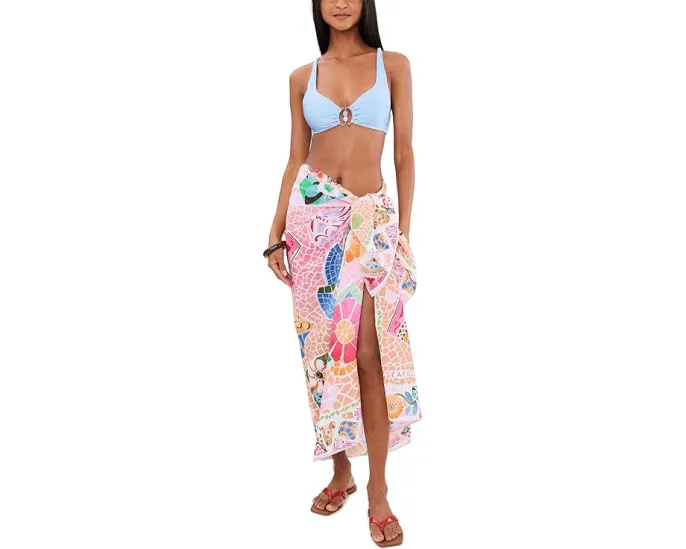 Саронг Seafolly BeachBoheme с эффектным принтом из хлопка
