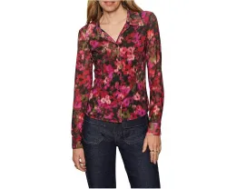 Sanctuary приталенная блузка на пуговицах с сеткой и цветочным принтом