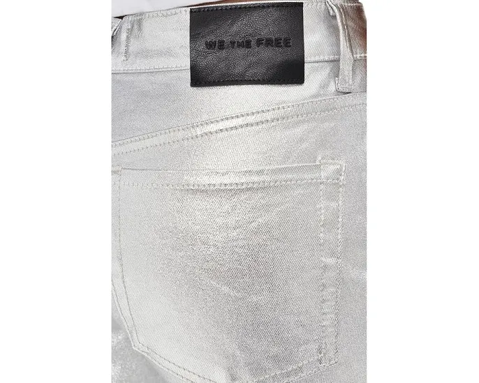Брюки Free People Oracle Metallic с металлическим эффектом и прямым кроем