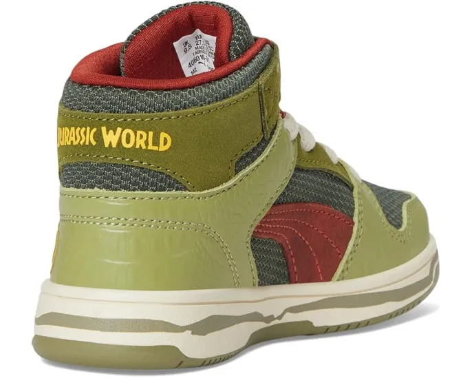 Детские кроссовки PUMA Kids Rebound Layup Mid Jurassic World на липучке с подошвой SoftFoam+