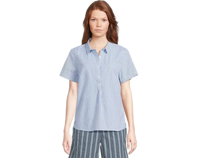 Рубашка L.L.Bean Vacationland из ткани пике с короткими рукавами и застежкой на пуговицах