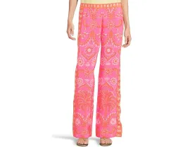 Широкие брюки-палаццо Lilly Pulitzer Vianna из шелка на высокой посадке