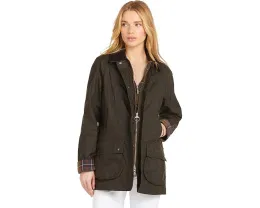 Barbour Classic Beadnell вощеная куртка из хлопка с клетчатой подкладкой