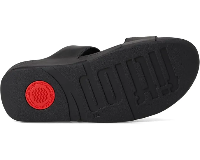 Сланцы FitFlop Lulu Leather с анатомической стелькой и клиновидным каблуком