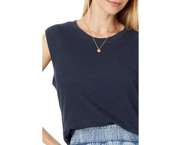 Майка Faherty Heritage Slub Muscle из 100% органического хлопка с прямым подолом