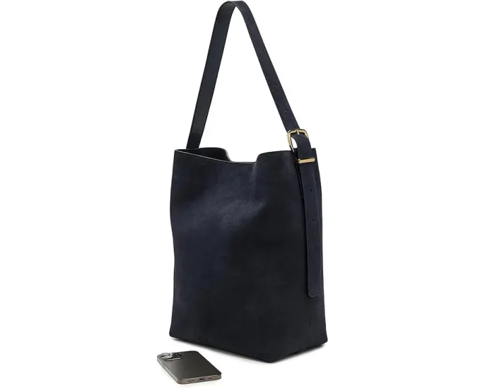 Сумка-ведро из замши Madewell Essential Bucket Tote Juniper Berry