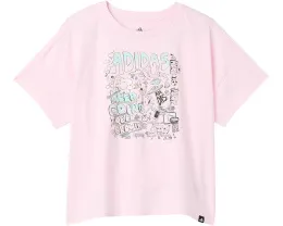Футболка adidas Kids Drop Shoulder с графическим принтом и свободным кроем