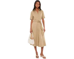 Платье-рубашка Lauren Ralph Lauren с поясом из эластичной хлопковой смеси