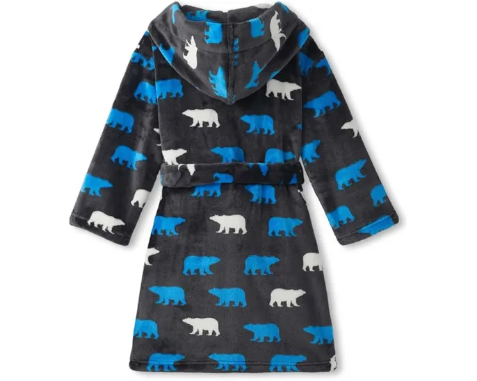 Детский халат из флиса Hatley Kids с капюшоном и карманами