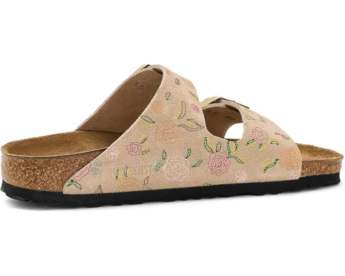 Сандалии Birkenstock Arizona Flower Print из замши с цветочным принтом