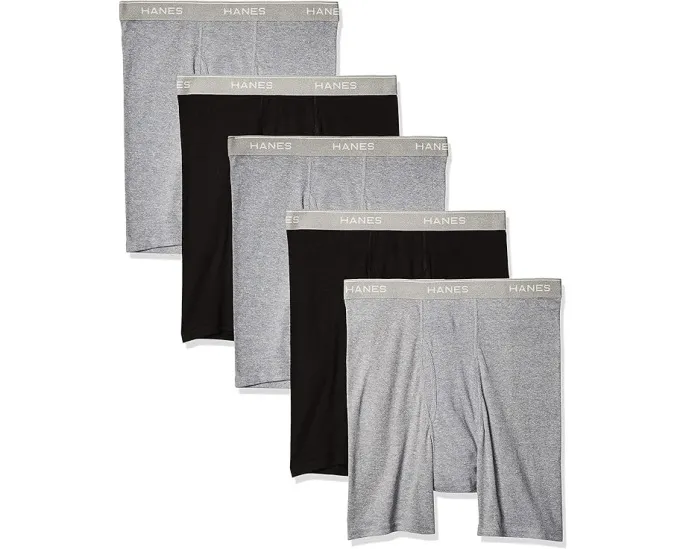 Трусы боксеры Hanes Cool Dri с влагоотводящей тканью и поясом ComfortFlex упаковка 10 штук