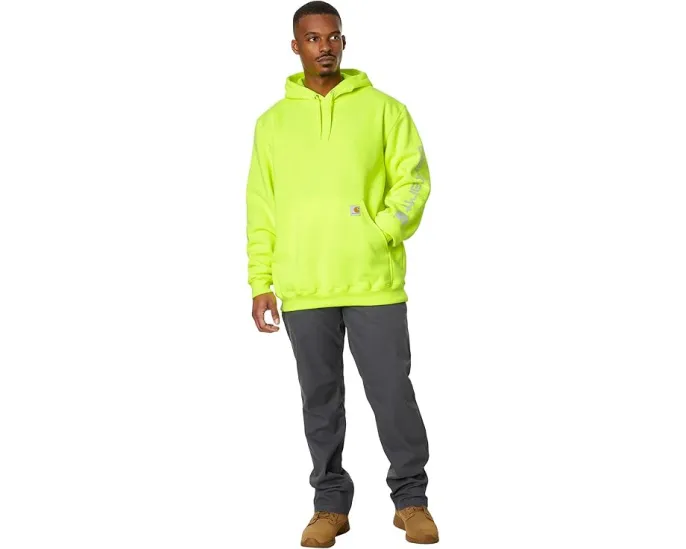 Толстовка Carhartt Loose Fit Midweight с логотипом на рукаве и капюшоном