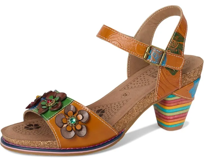 Сандалии Bluesky с цветочными аппликациями и конусным каблуком