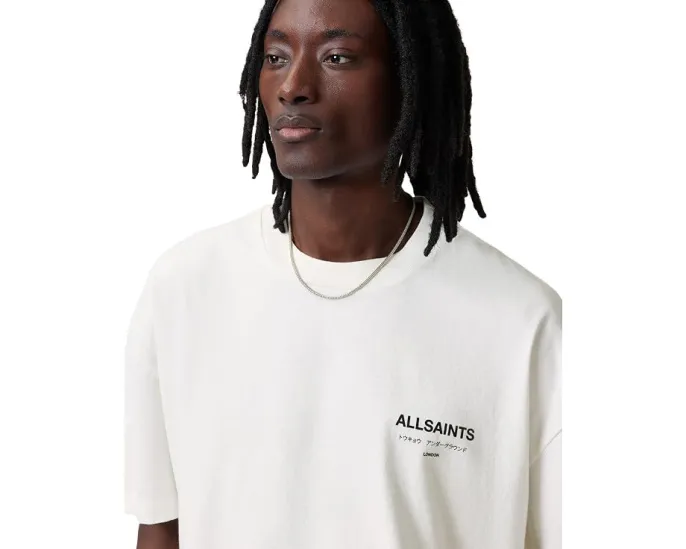 Футболка AllSaints Underground с коротким рукавом в цвете Ashen White