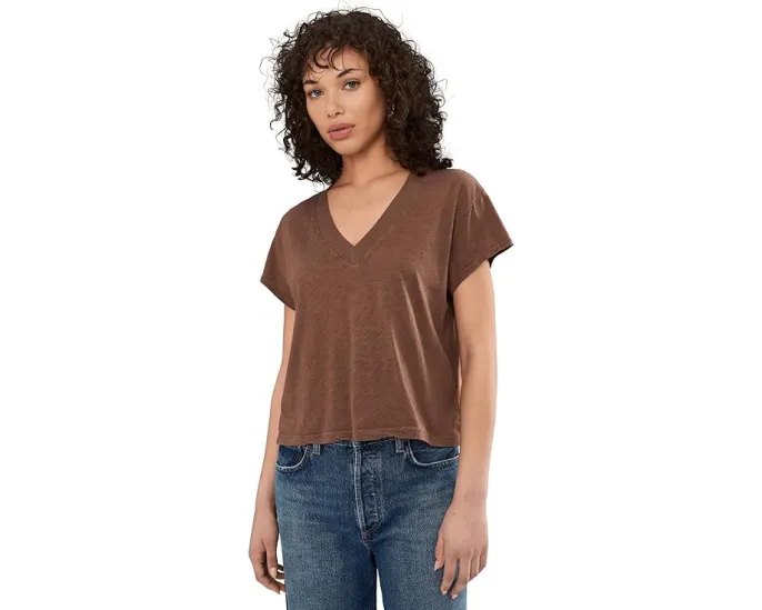 Michael Stars Harlan укороченная футболка с V-образным вырезом