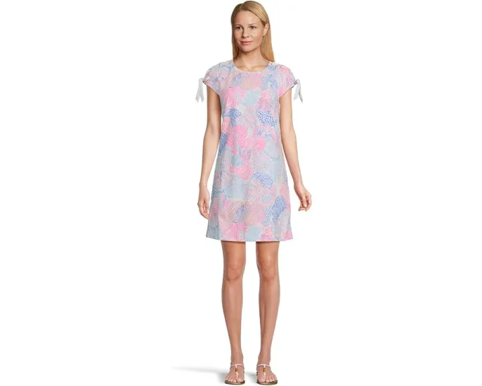 Платье Lilly Pulitzer Meret Shift приталенное с кружевными шнурками