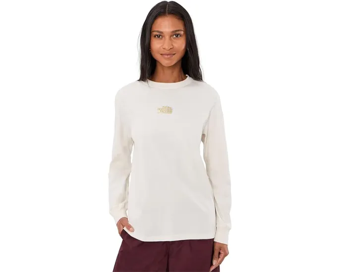 The North Face футболка Floral Alpine Relaxed Long Sleeve Tee Granite Grey