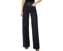 Джинсы Paige Sasha с прямым кроем и глянцевым покрытием индиго