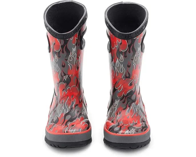 Детские сапоги Bogs Kids Rain Boot Fire Flame с принтом пламени