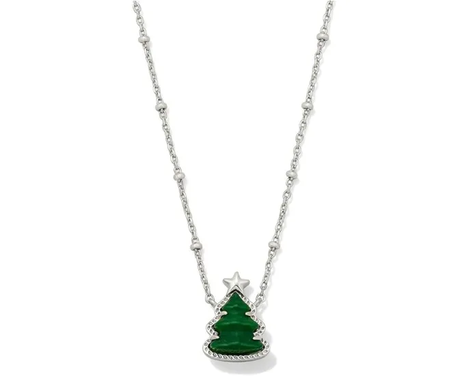 Короткое колье Kendra Scott Holiday Tree с зеленым кварцитом