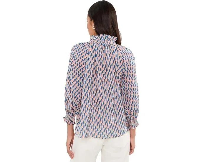 Рубашка NIC+ZOE Petite Sideways Cotton Crinkle с принтом