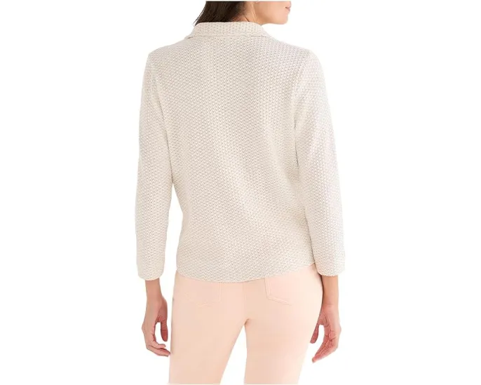 Поло NIC+ZOE Textured Tuck Stitch с V-образным вырезом и воротником