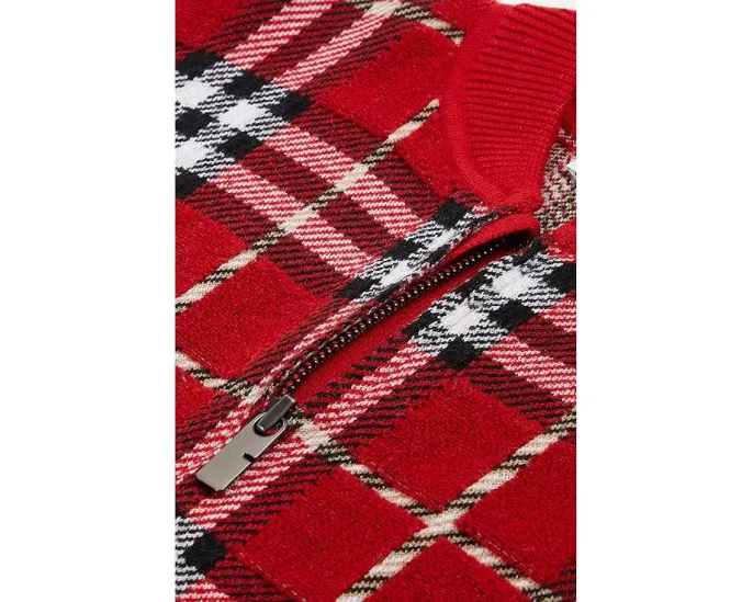 Плащ Burberry Kids Grela Check из шерсти с клетчатым принтом и застежкой-молнией