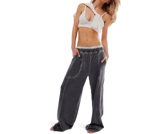 Широкие брюки Free People Dont Wait Up для отдыха из хлопка