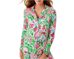 Пижамная блуза Lilly PJ Knit с длинными рукавами и пуговицами