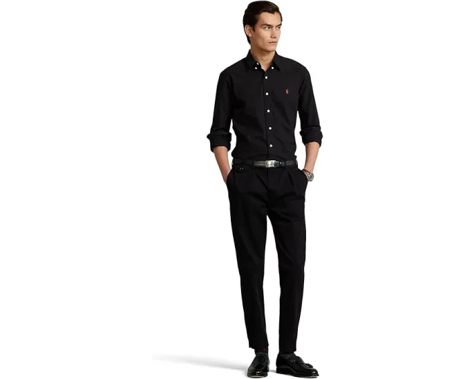Polo Ralph Lauren рубашка Classic Fit Garment Dyed Oxford Polo Black