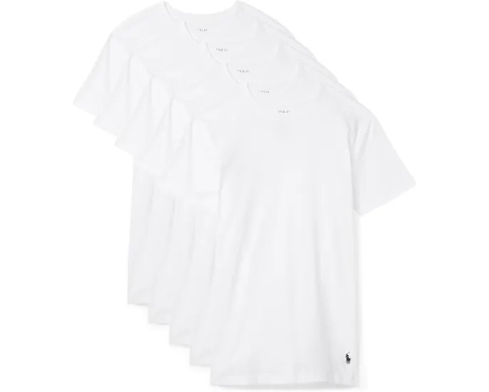 Набор из 5 футболок Polo Ralph Lauren с приталенным кроем и круглым вырезом