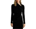 Платье Lauren Ralph Lauren асимметричное из вельвета с драпировкой