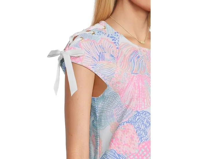 Платье Lilly Pulitzer Meret Shift приталенное с кружевными шнурками