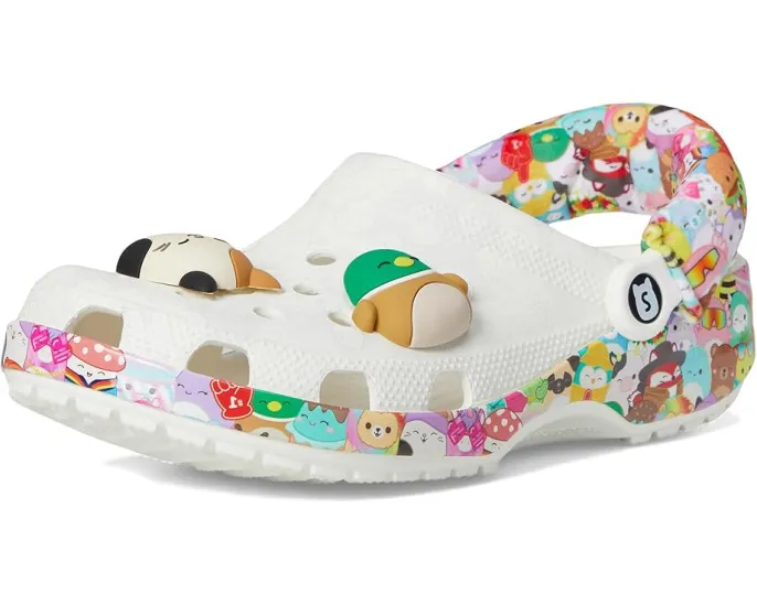Классические кроксы Crocs с принтом Squishmallows и большими шармами