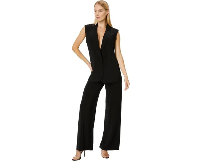 Длинное платье Norma Kamali без рукавов с расклешенным силуэтом