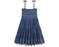 Smocked Eyelet Cotton Jersey Dress (Big Kid)