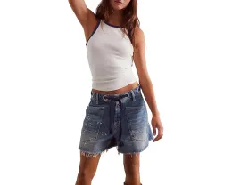 Широкие шорты Free People Moxie с низкой посадкой и карманами