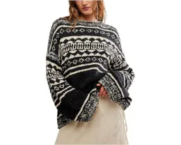 Свитер Free People Dani Pattern с круглой горловиной и ажурным узором