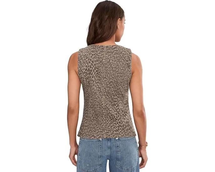 Джинсовый жилет Liverpool Los Angeles с круглым вырезом и разрезом спереди