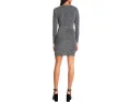 Платье Betsey Johnson Metallic Knit Faux Wrap с эффектом обертывания
