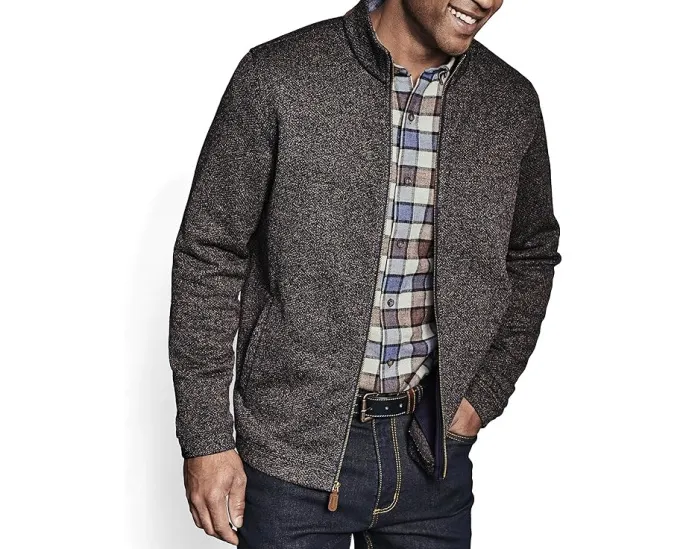 Вязаная куртка Johnston & Murphy с молнией и рубчиком