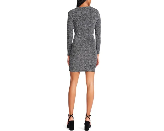 Платье Betsey Johnson Metallic Knit Faux Wrap с эффектом обертывания