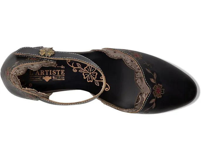 Туфли Sayyes в стиле Mary Jane с ручной росписью и каблуком