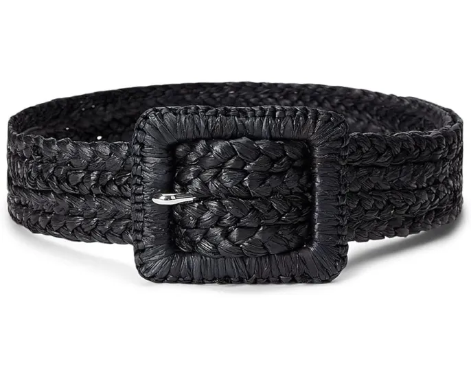 Широкий пояс Lauren Ralph Lauren из соломки рафии с квадратной пряжкой