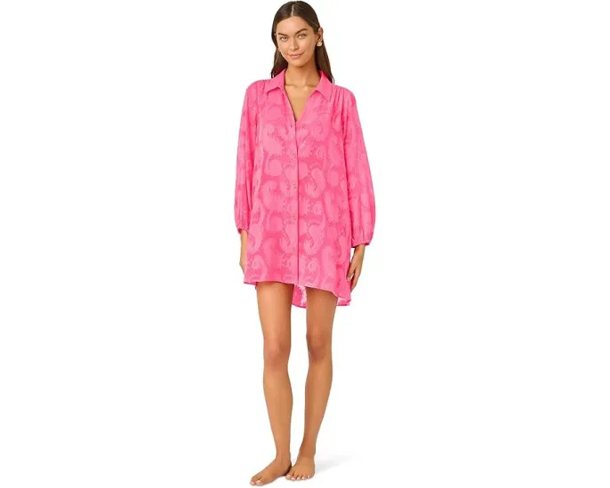 Кардиган-накидка Lilly Pulitzer Sadira Clip с воротником и плиссировкой на спинке