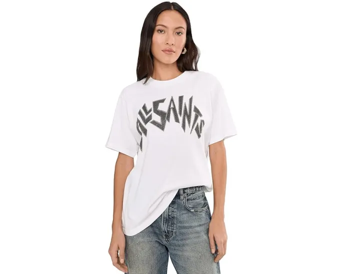 Футболка AllSaints Zinc Bf с камнями стразами и свободным кроем