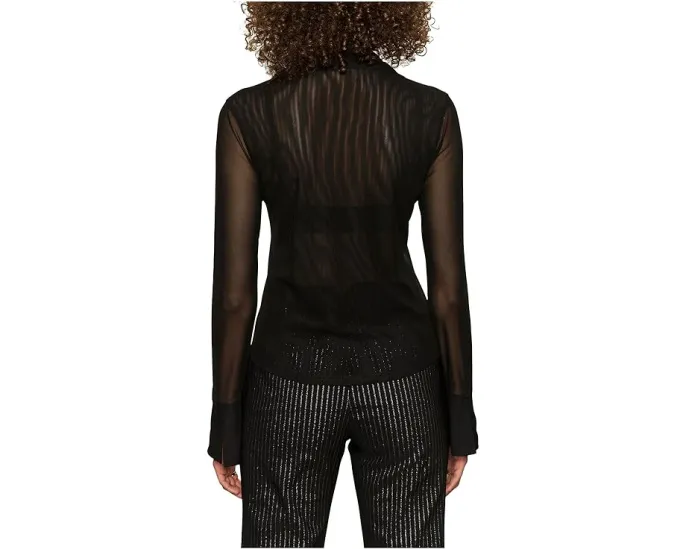 Sanctuary топ с воротником и рюшами из сетки