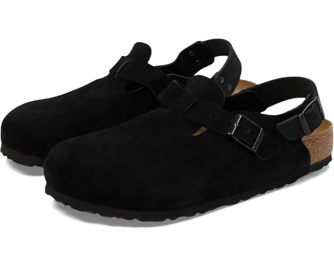 Клоги Birkenstock Tokio из замши с задним ремешком на пряжке