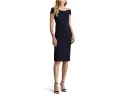 Lauren Ralph Lauren платье-футляр миди с запахом и плиссировкой